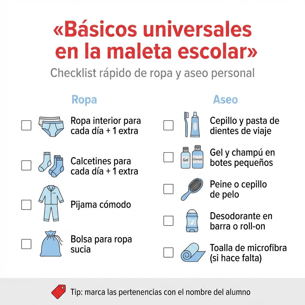Equipaje para viaje escolar: lista esencial para alumnos
